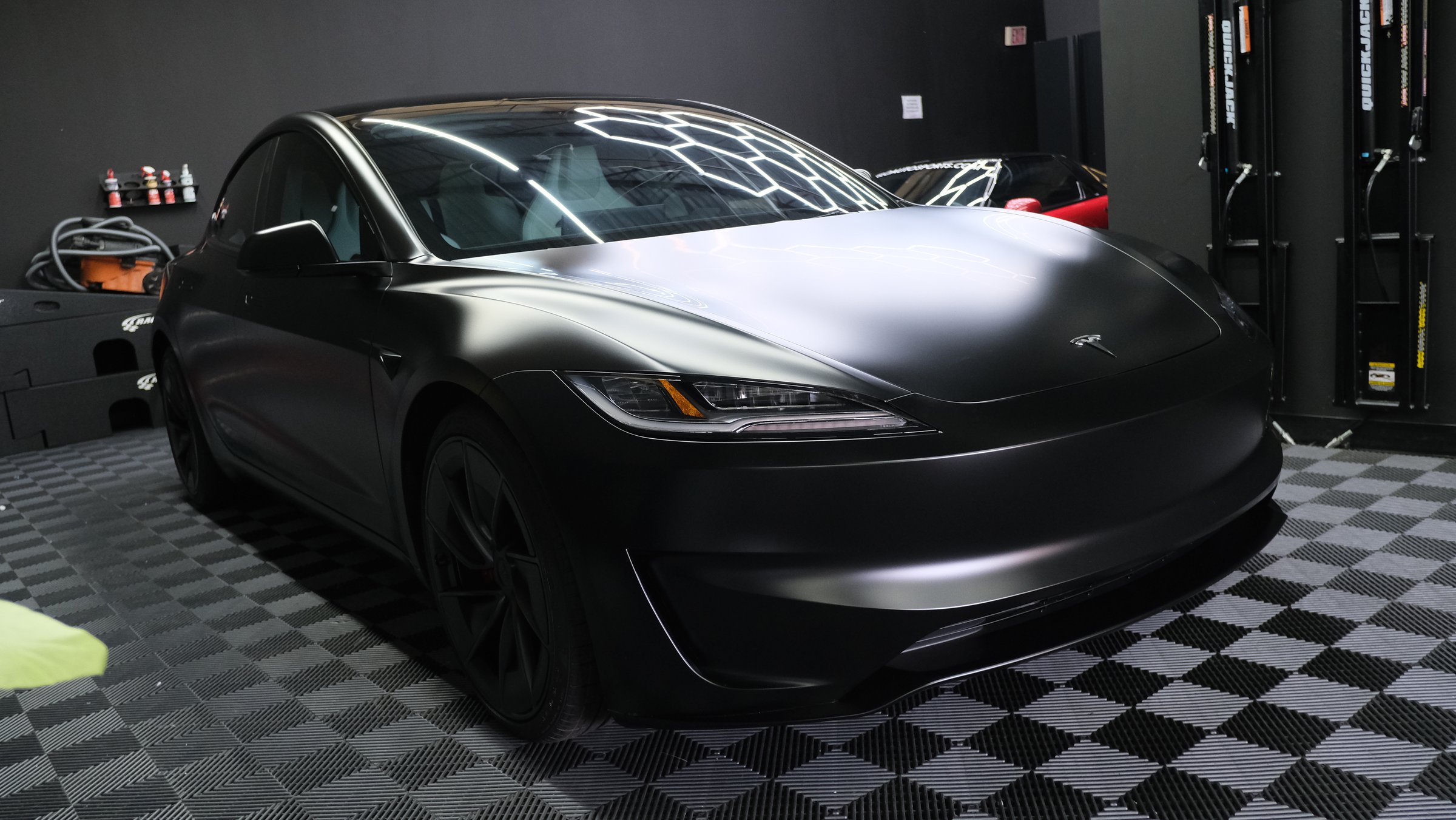 Tesla Model 3 finished in matte Dynomatte paint protection film — Minneapolis MN
